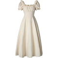 Medieval Renaissance Victorian Farmer Retro High waisted Short sleeved Dress