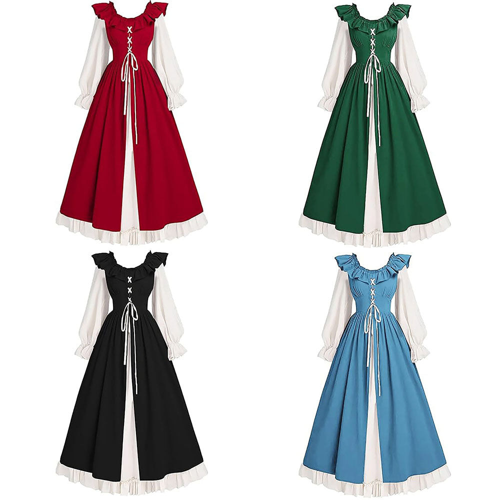 Medieval Renaissance Victorian lace up long sleeved dress