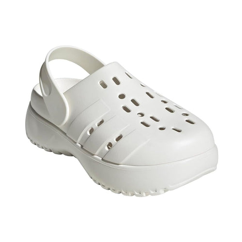adidas Damen Adilette Clog Plateau-Badesandalen - Weiß