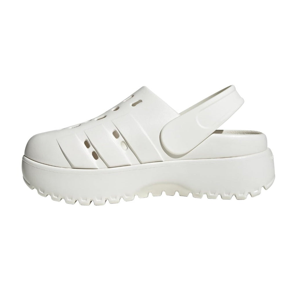 adidas WOMEN'S ADILETTE CLOG PLATFORM SLIDE SANDALS - White