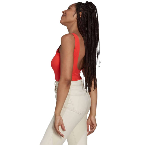 adidas Damen Body mit Rippenmuster – Hellrot